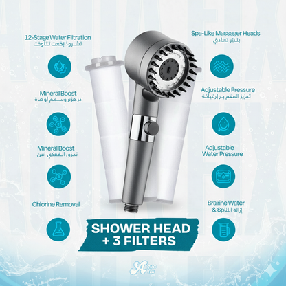 Limited Time Offer | Buy 2 Shower Heads  & Get a Premium Shower Head + 3 Filters FREE